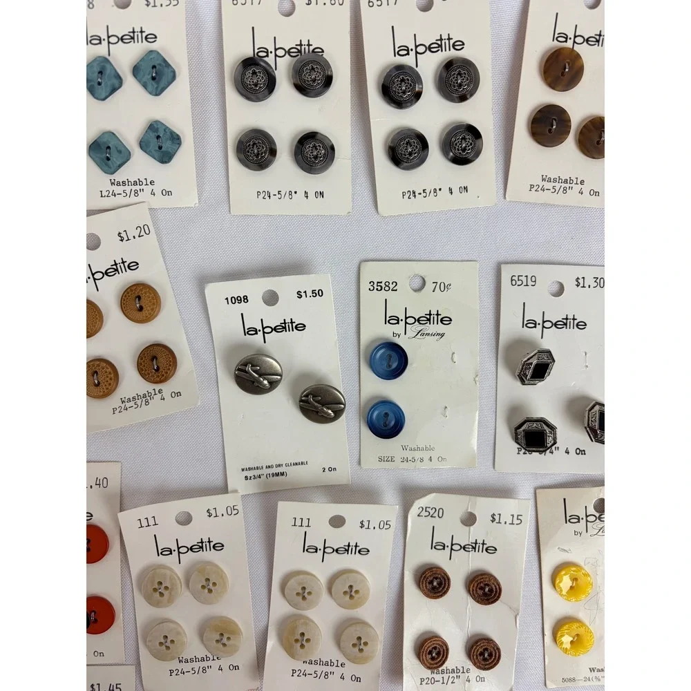 Vintage La Petite Lansing Sewing Button Lot JHB International Assorted Colors 32
